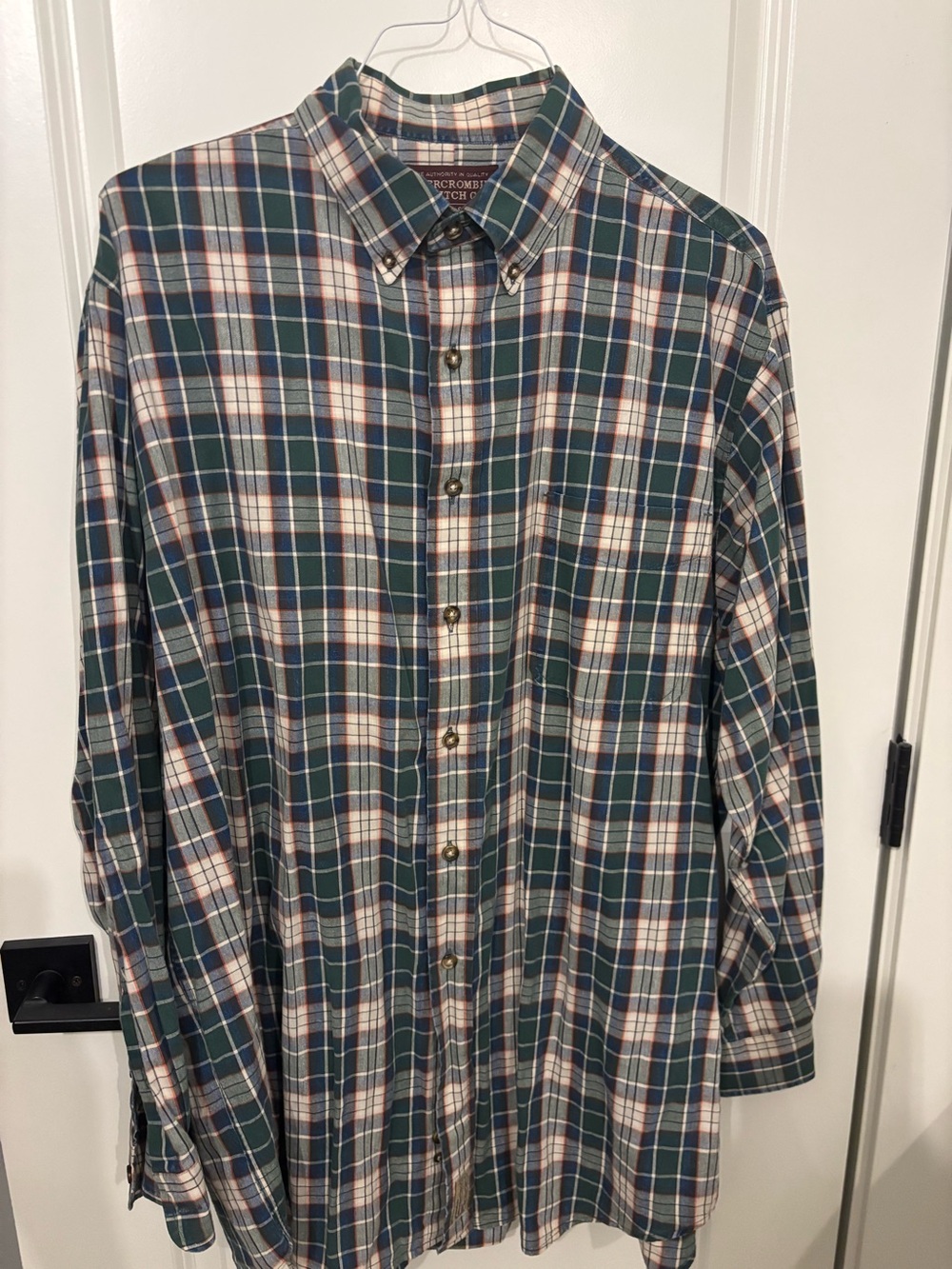 Vintage Abercrombie & Fitch The Big Shirt 90s Plaid Cotton Flannel Mens Large